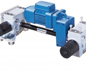 Modular drive solutions. offset geared motor used as central drive unit with the LRS travel wheel system and comprehensive accessories